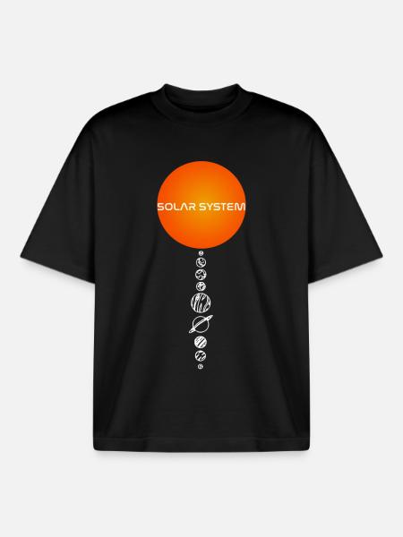 The Sun and the Planets - Boxy Heavyweight Unisex Organic T-Shirt by Stanley/Stella - black