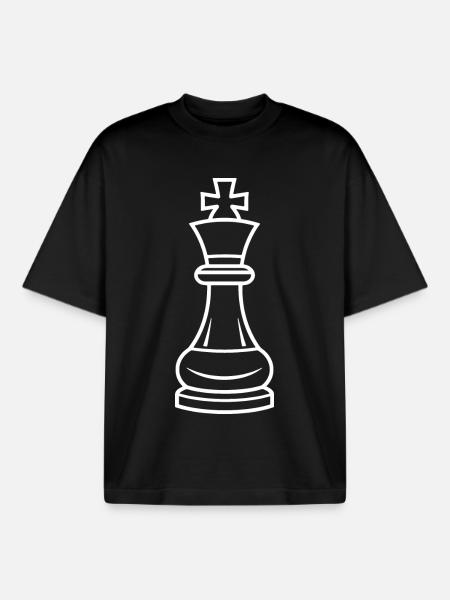 Schachfigur Line Art - Boxy Heavyweight Unisex Organic T-Shirt von Stanley/Stella - Schwarz