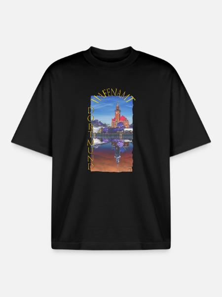 Historisches Dortmunder Hafenamt - Boxy Heavyweight Unisex Organic T-Shirt von Stanley/Stella - Schwarz