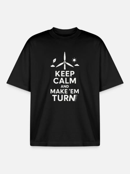 Stay calm and make them turn around - Boxy Heavyweight Unisex Organic T-Shirt by Stanley/Stella - black