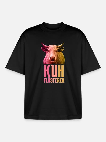 cow whisperer farmer farmer farmer - Boxy Heavyweight Unisex Organic T-Shirt by Stanley/Stella - black
