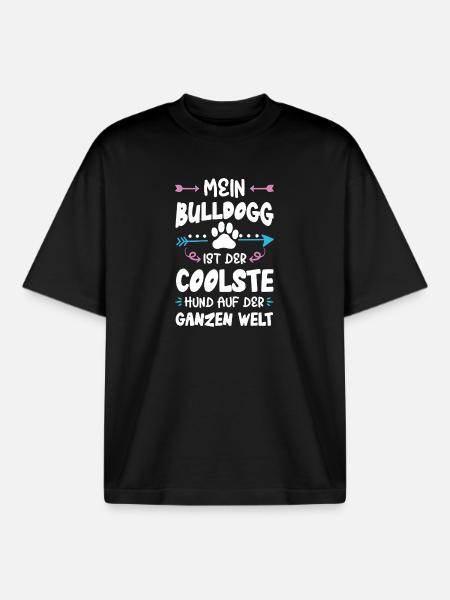 bulldog hund spruch - Boxy Heavyweight Unisex Organic T-Shirt von Stanley/Stella - Schwarz