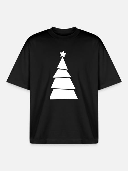 Christmas Tree - Weihnachtsbaum - Weihnachten - Boxy Heavyweight Unisex Organic T-Shirt by Stanley/Stella - black
