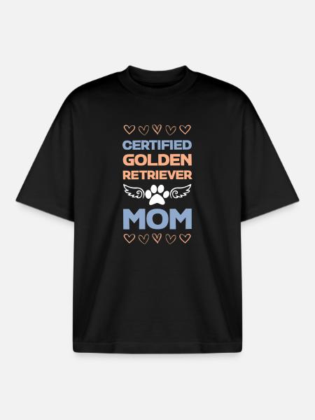 Certified Golden Retriever Mom - Boxy Heavyweight Unisex Organic T-Shirt by Stanley/Stella - black