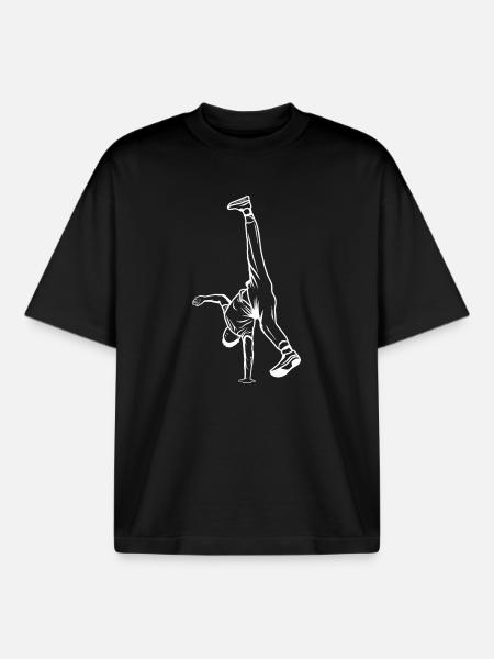 B Boy Drawing - Boxy Heavyweight Unisex Organic T-Shirt by Stanley/Stella - black