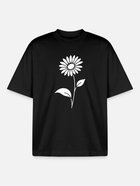 Abstrakte Blumen Silhouette Sommermotiv - Boxy Heavyweight Unisex Organic T-Shirt von Stanley/Stella - Schwarz