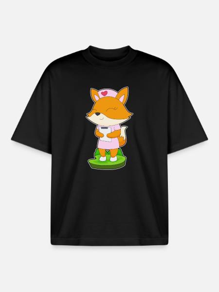 Fuchs Krankenschwester - Boxy Heavyweight Unisex Organic T-Shirt von Stanley/Stella - Schwarz