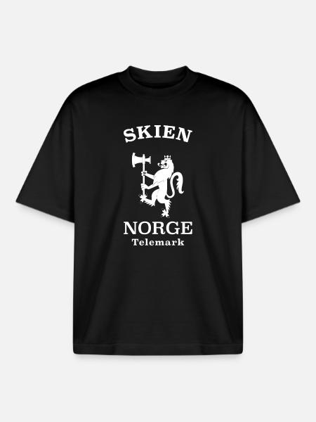 Skien Norge Norway - Boxy Heavyweight Unisex Organic T-Shirt von Stanley/Stella - Schwarz