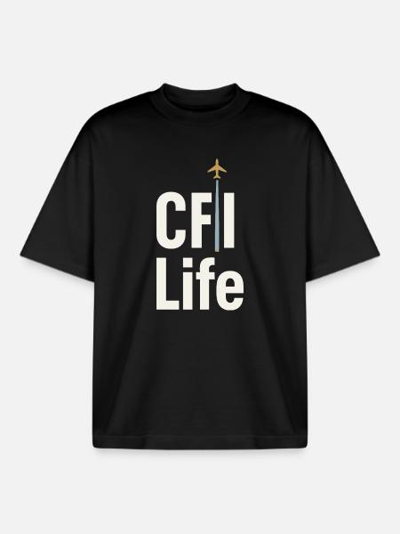 Fluglehrer Cfi Pilot Luftfahrtlehrer - Boxy Heavyweight Unisex Organic T-Shirt von Stanley/Stella - Schwarz