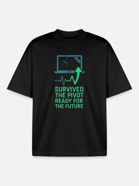 Startup Founder Survivor Burnout Recover - Boxy Heavyweight Unisex Organic T-Shirt by Stanley/Stella - black