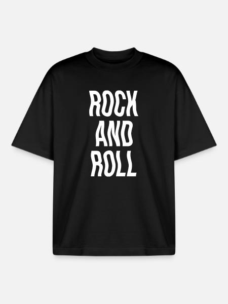 Rock'n'Roll Bold Typografie - Boxy Heavyweight Unisex Organic T-Shirt von Stanley/Stella - Schwarz
