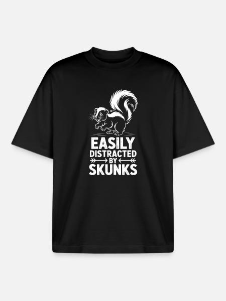 Skunk Sayings Funny Skunk Gift - Boxy Heavyweight Unisex Organic T-Shirt by Stanley/Stella - black