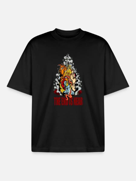 La fin est proche - T-shirt unisexe boxy épais biologique Stanley/Stella - noir
