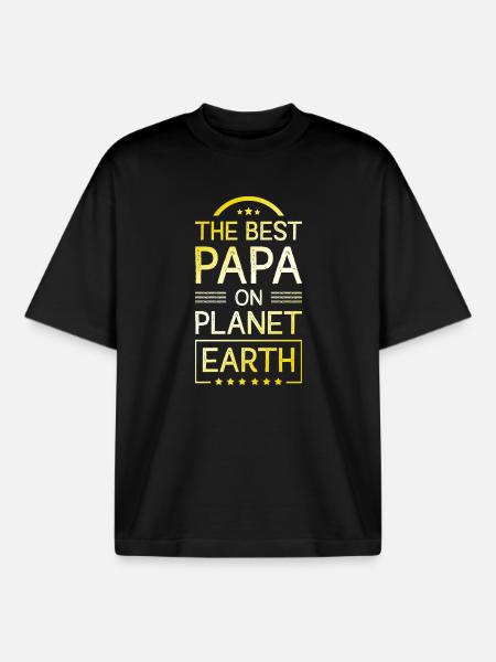 The best dad - Boxy Heavyweight Unisex Organic T-Shirt by Stanley/Stella - black