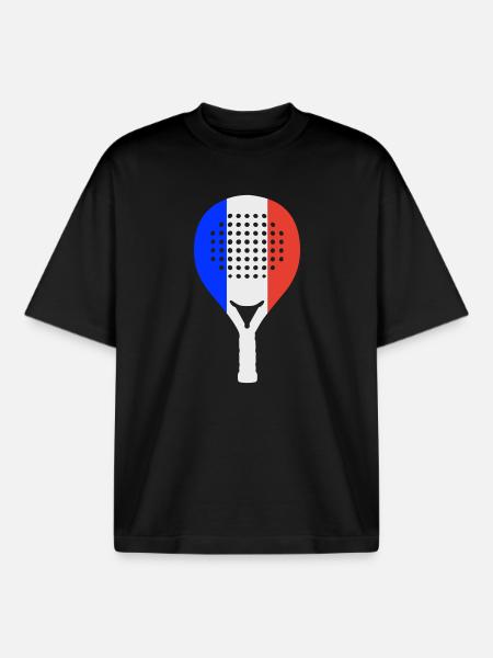 Padel-Frankreich - Boxy Heavyweight Unisex Organic T-Shirt von Stanley/Stella - Schwarz