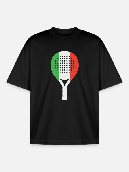 Padel-Italia - Boxy Heavyweight Unisex Organic T-Shirt by Stanley/Stella - black