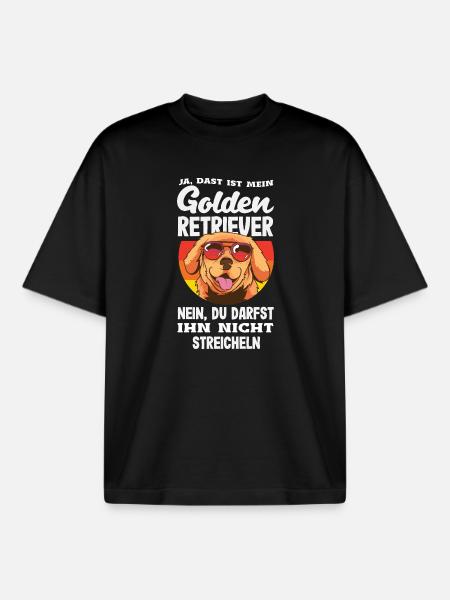 Golden Retriever Owner Owner Gift - Boxy Heavyweight Unisex Organic T-Shirt by Stanley/Stella - black