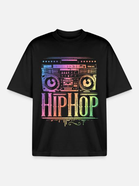 Hip Hop - Rap - HipHop Music - Boxy Heavyweight Unisex Organic T-Shirt by Stanley/Stella - black