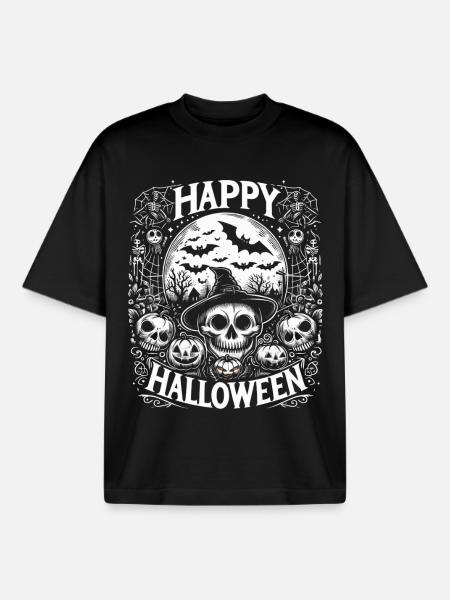 Happy Halloween - Boxy Heavyweight Unisex Organic T-Shirt by Stanley/Stella - black