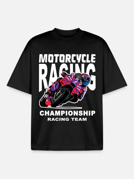 Motorrad Rennteam Meisterschaft - Boxy Heavyweight Unisex Organic T-Shirt von Stanley/Stella - Schwarz