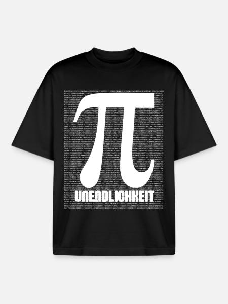 Pi Symbol Pattern Nerd - Boxy Heavyweight Unisex Organic T-Shirt by Stanley/Stella - black