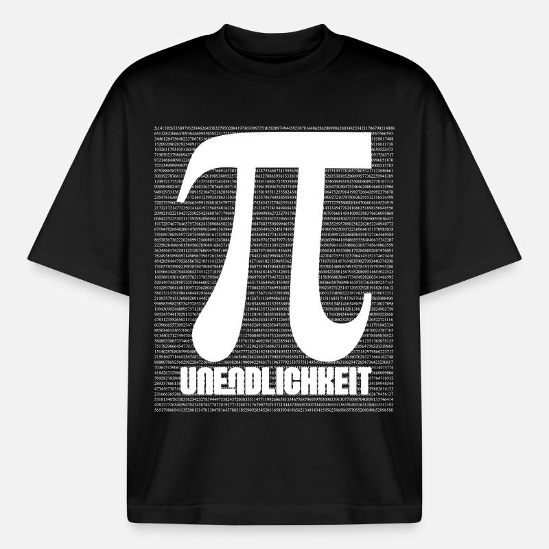 Pi Symbol Pattern Nerd - Boxy Heavyweight Unisex Organic T-Shirt by Stanley/Stella - black