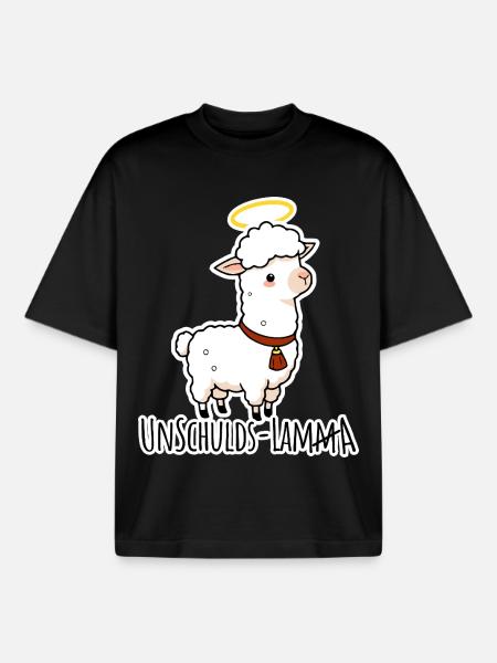 Unschulds-Lamm äh Lama Flachwitz - Boxy Heavyweight Unisex Organic T-Shirt von Stanley/Stella - Schwarz