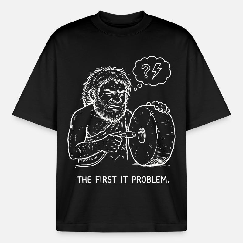 The First IT Problem - Heavyweight Boxy Unisex T-Shirt by Stanley/Stella - black