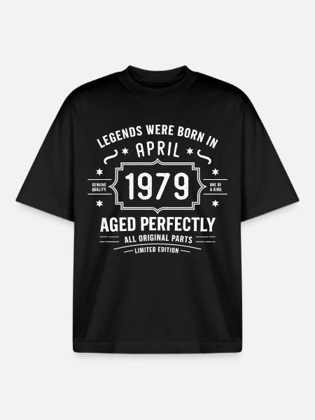 April 1979 - Boxy Heavyweight Unisex Organic T-Shirt by Stanley/Stella - black