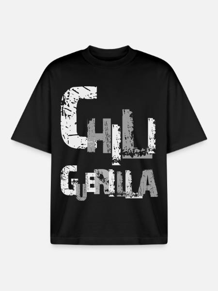 Chili Grunge Typography, Chiliguerilla - Boxy Heavyweight Unisex Organic T-Shirt von Stanley/Stella - Schwarz