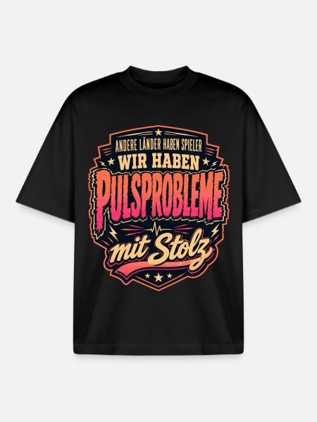 Pulsprobleme mit Stolz - Boxy Heavyweight Unisex Organic T-Shirt von Stanley/Stella - Schwarz