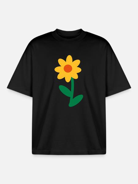 Flower - Boxy Heavyweight Unisex Organic T-Shirt by Stanley/Stella - black