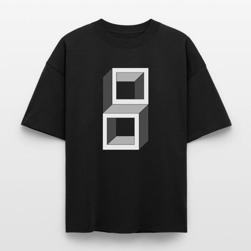 Grayscale Cube Frames Boxy Heavyweight Unisex Organic T-Shirt by Stanley/Stella