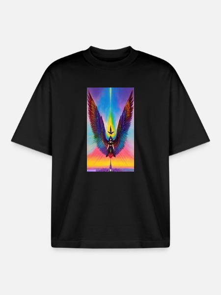 Wings of Liberation - Boxy Heavyweight Unisex Organic T-Shirt by Stanley/Stella - black