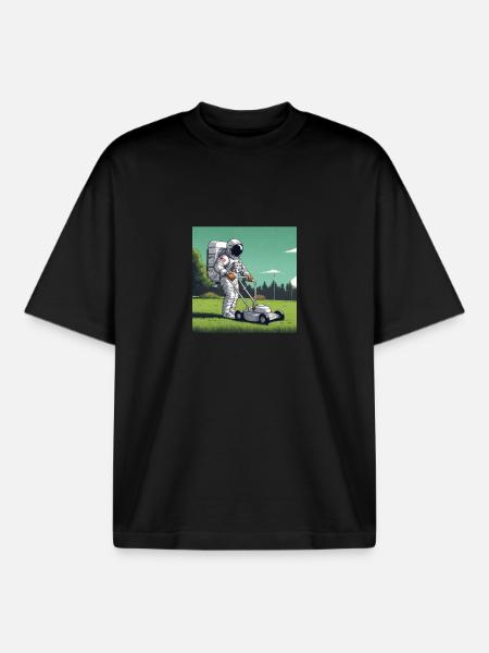 Tondeuse de l’espace - T-shirt unisexe boxy épais biologique Stanley/Stella - noir