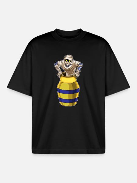 Mummy Halloween Vase - Boxy Heavyweight Unisex Organic T-Shirt by Stanley/Stella - black