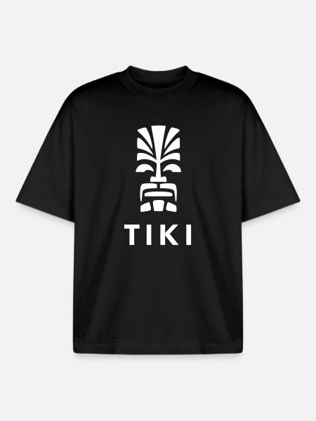 Tiki Design Polynesischer Kopf Lebendig - Boxy Heavyweight Unisex Organic T-Shirt von Stanley/Stella - Schwarz