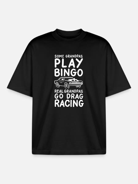 Dragster-Opa - Boxy Heavyweight Unisex Organic T-Shirt von Stanley/Stella - Schwarz