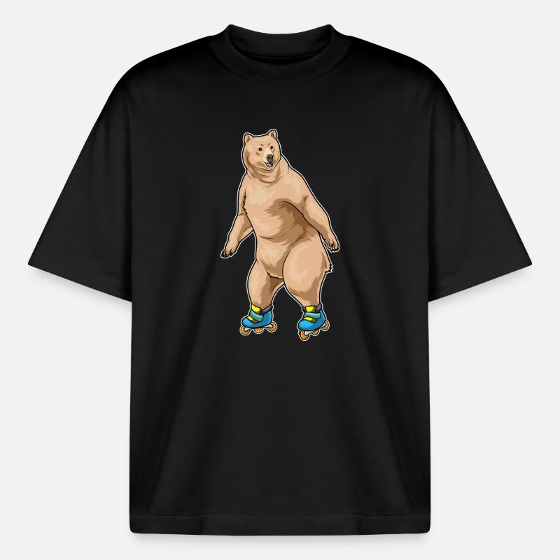 Bär Inline skating Inline skates - Boxy Heavyweight Unisex Organic T-Shirt by Stanley/Stella - black