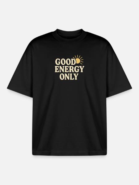Positive Solarenergie - Boxy Heavyweight Unisex Organic T-Shirt von Stanley/Stella - Schwarz