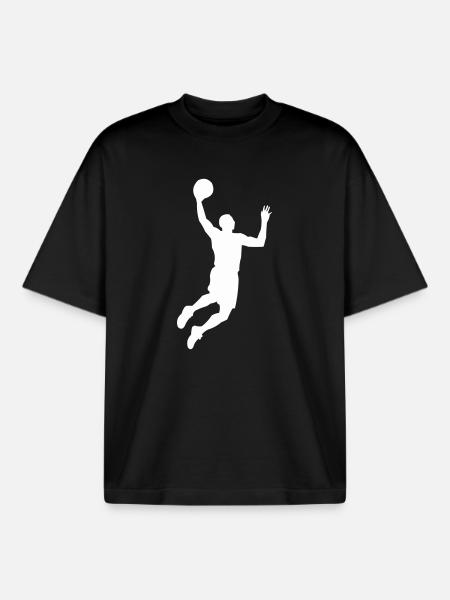 basketball_silhouette - Boxy Heavyweight Unisex Organic T-Shirt by Stanley/Stella - black