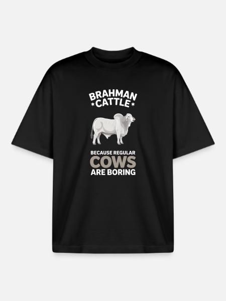 Dons des vaches Brahman Cattle - T-shirt unisexe boxy épais biologique Stanley/Stella - noir