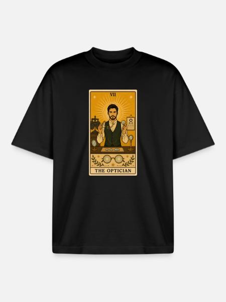 Optiker | Brille Augen Tarot - Boxy Heavyweight Unisex Organic T-Shirt von Stanley/Stella - Schwarz