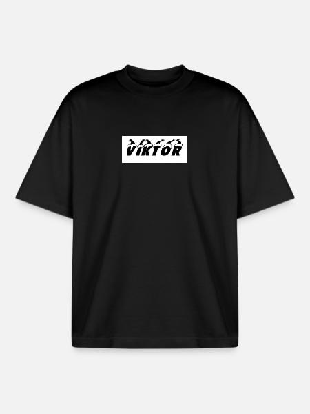 Viktor Silhouette mit Sternmotiven - Boxy Heavyweight Unisex Organic T-Shirt von Stanley/Stella - Schwarz