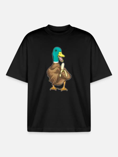 Duck Banana - Boxy Heavyweight Unisex Organic T-Shirt by Stanley/Stella - black