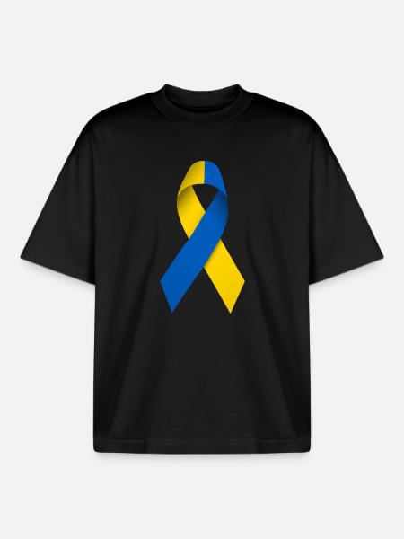 Ukrainian Peace Loop - Boxy Heavyweight Unisex Organic T-Shirt by Stanley/Stella - black