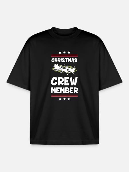 Weihnachten Crew Christmas - Boxy Heavyweight Unisex Organic T-Shirt by Stanley/Stella - black