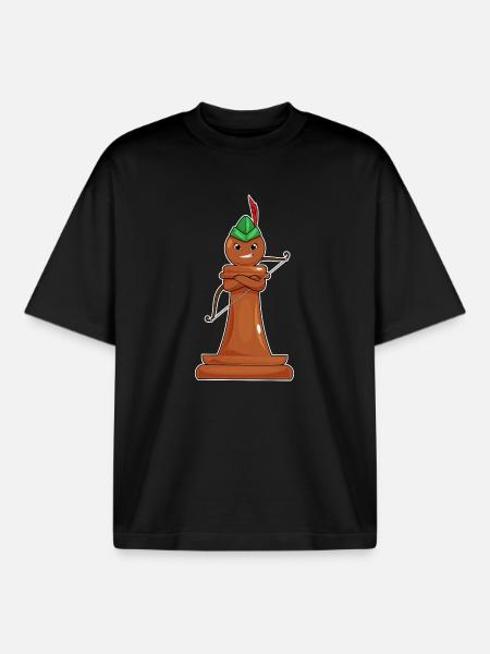Chess piece pawn chess - Boxy Heavyweight Unisex Organic T-Shirt by Stanley/Stella - black