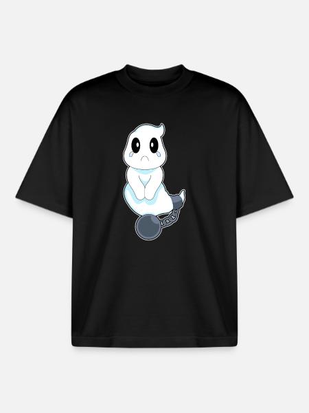 Ghost Halloween Prisoner - Boxy Heavyweight Unisex Organic T-Shirt by Stanley/Stella - black