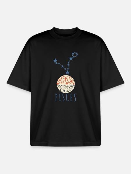 The constellation of Pisces - Boxy Heavyweight Unisex Organic T-Shirt by Stanley/Stella - black